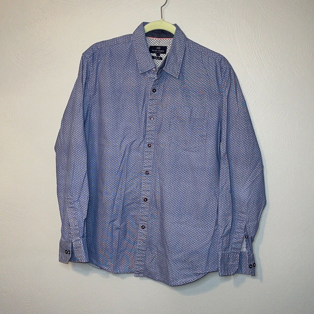 D71 Mens button down slim flit large
